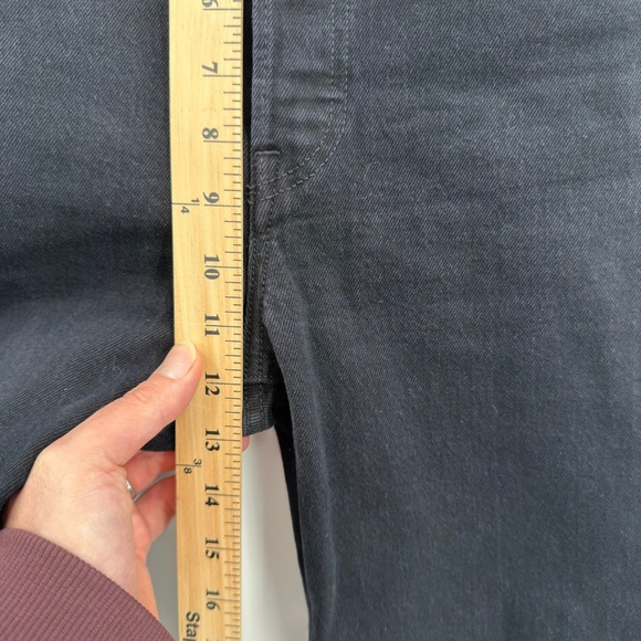 Levi's Ribcage Crop Flare Black Denim Jeans Women's Size 26 Raw Hem - Picture 3 of 8